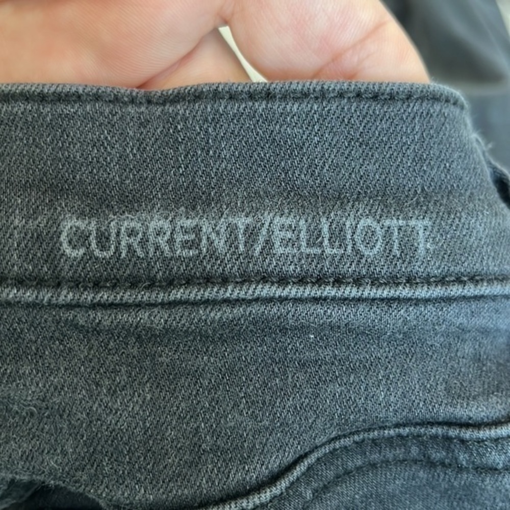 Current Elliott The stiletto jeans black denim low waist skinny cropped - Picture 6 of 9